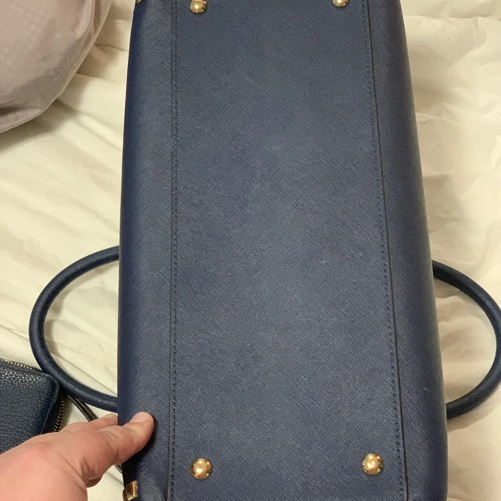 Michael Kors Blue Studded Bag - Picture 3 of 3